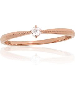 Золотое кольцо #1101177(Au-R)_CZ, Красное Золото 585°, Цирконы, Размер: 16.5, 0.81 гр. Saderināšanās gredzeni