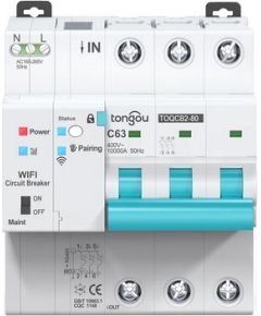TUYA Smart circuit breaker 3-Pole, Wi-Fi, 63A Viedie slēdži