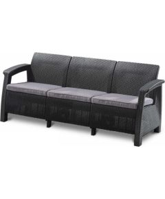 Keter Dārza dīvāns trīsvietīgs Corfu Love Seat Max pelēks Jaunumi -Dārzam