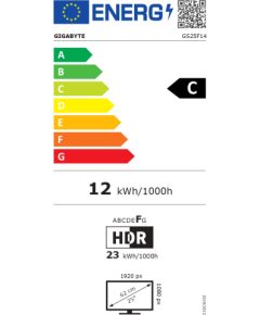 Gigabyte GS25F14 EK 24.5 " SS IPS FHD 144 Hz 1 ms 1920 x 1080 pixels 300 cd/m² HDMI ports quantity 2 LED / LCD мониторы