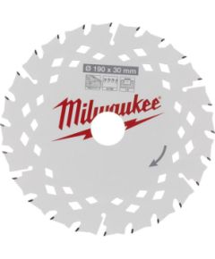 Griešanas disks kokam Milwaukee 4932498976; 190x30 mm; Z24 Zāģripas