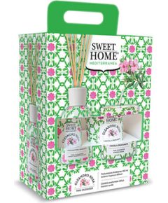 Sweet Home Collection Pink Oleander Set - Dárková sada aroma difuzéru se svíčkou Smaržas - NESAKĀRTOTS