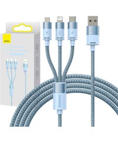 3in1 USB cable Baseus StarSpeed Series, USB-C + Micro + Lightning 3,5A, 1.2m (Blue) Дата USB-кабели