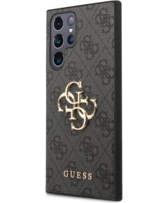Guess PU 4G Metal Logo Case Защитный чехол для Samsung Galaxy S24 Ultra / серый Чехлы - альтернативные