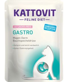 KATTOVIT Feline Diet Gastro Salmon with rice - wet cat food - 85g Kaķu konservi