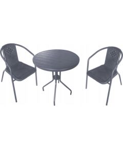 Modernhome ZESTAW MEBLI OGRODOWYCH STOLIK KRZESŁA KOMPLET MEBLI TARAS Z TECHNORATANU Dārza mēbeļu komplekti