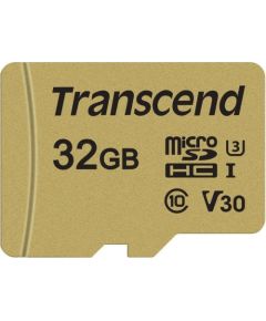 Memory card Transcend microSDHC USD500S 32GB CL10 UHS-I U3 Up to 95MB/S +adapter