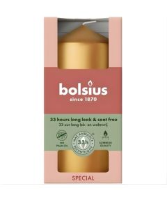 Bolsius Svece cilindrs Ø120x58mm zelta Sveces un svečturi