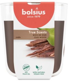 Bolsius Svece arom. stikla gl. True Scents Ø97x85mm oud wood Sveces un svečturi