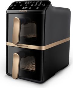 Philips 4000 series Dual Stack Airfryer Vertical Basket 10L Double Stand-alone 2750 W Hot air fryer Black Воздушные котлы (AirFryer)