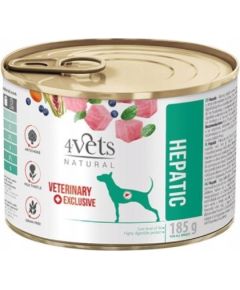 4VETS Natural Hepatic Dog  - wet dog food - 185 g Suņu barība