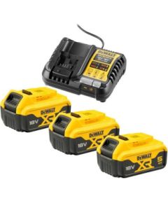Piederumu komplekts DeWalt DCB1104P3-QW; 18 V; 3x5,0 Ah akum. Akumulatori