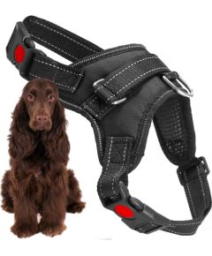 Regulējamas suņa siksnas Springos PA0305, izmērs L, 36-55 kg, bezspiediena iejūgs, melns Citas preces