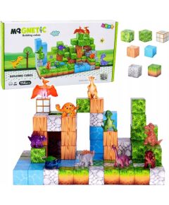 Leantoys Klocki Magnetyczne Konstrukcyjne Kostki Kwadratowy Świat 3D 114 el. Конструкторы