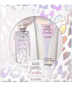 Naomi Campbell Cat Deluxe Silver Dárková sada EDT 15 ml a tělové mléko 15ml Dāvanu komplekti