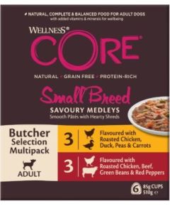 Royal Canin Core Small Breed Savoury Medleys Butcher Multipack, karma mokra, dla dorosłych psów małych ras, 3x 2 smaki, 6x85g/510g Suņu barība