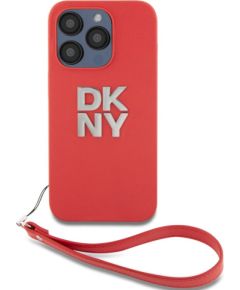 DKNY Apple  DKNY PU Leather Stack Logo Wrist Strap Case for iPhone 15 Pro Max Red Чехлы - альтернативные