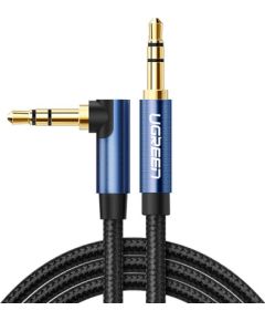 Ugreen   Ugreen angled AUX cable 2 x mini jack 3.5 mm 1m blue (AV112) Data USB kabeļi