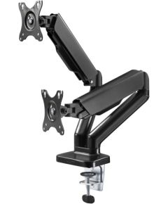 Goobay Desk Mount Double Monitor Mount with Gas Spring Swivel, Tilt, Rotation 17-32 " Maximum weight (capacity) 9 kg Black Крепления для телевизоров