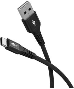 Goobay USB-C to USB-A Supersoft Textile Cable with Metal Plugs 74527 Data USB kabeļi