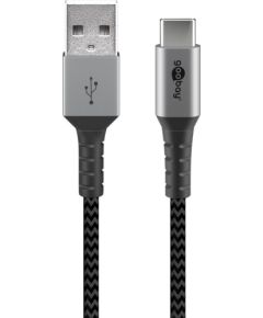 Goobay USB-C to USB-A Textile Cable with Metal Plugs 49296 USB-C to USB-A Дата USB-кабели