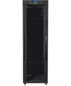 Lanberg Rack cabinet 19" free-standing 42U/600x800 (flat pack) with glass door, LCD FF01-6842-12BL Black Серверы и компоненты серверов