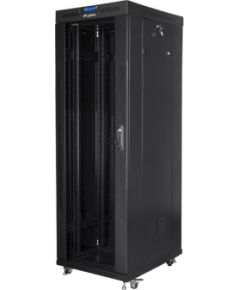 Lanberg Rack cabinet 19" free-standing 37U/800x1000 (flat pack) with glass door, LCD FF01-8037-12BL Black Serveri un to komponentes