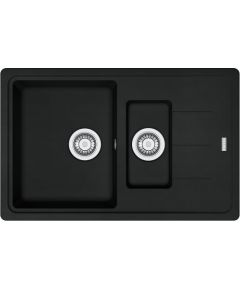 Franke Basis BFG 651-78 3 1/2" Iebūvējama Melna Fragranīta Virtuves Izlietne Virtuves izlietnes