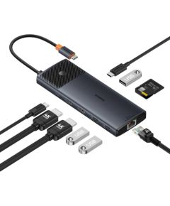 Dokēšanas stacija 1in10 USB C spraudnis - 2xHDMI RJ45 SD/TF USB3 BASEUS Новинки Компьютерная техника