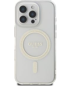 Guess IML Glitter Ring MagSafe Case Aizsargapvalks priekš iPhone 16 Pro Max / caurspīdīgs Neoriģinālie Maciņi