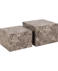 Coffee tables 2pcs DICE 58x58xH40cm, 50x50xH33cm, light brown Новинки Для дома и сада 