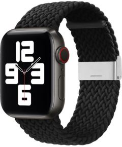 iLike Apple  Watch 38/40/41mm Braided Fabric Strap Black Smart pūlksteņu aksesuāri