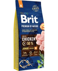 BRIT Premium by Nature Junior Medium Chicken - dry dog food - 15 kg Suņu barība