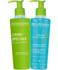 Bioderma Sebium Gel Moussant antybakteryjny Żel do mycia twarzy do cery tłustej i mieszanej 2x 200ml Уход за волосами