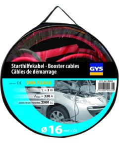 GYS Starta vadi PRO 320A (2.5L) - INSULATED CLAMPS - Ø16mm² - 2 x 3m, EAN3154020056329 Akumulatoru lādētāji, starteri