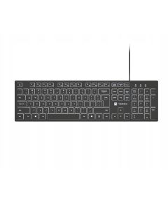 Natec Keyboard, Herring Glow, US, Backlit, Wired, White Natec Klaviatūras