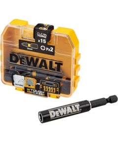 Skrūvgriežu uzgaļu komplekts DeWalt DT70618T-QZ; PZ2; 15 gab. + Magnētisks turētājs Piederumi urbjiem