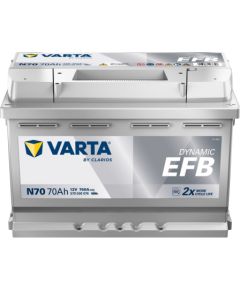 VARTA DYNAMIC EFB N70 12V 70Ah 760A (EN) 278x175x190 0/1 EAN4016987167328 Akumulatori