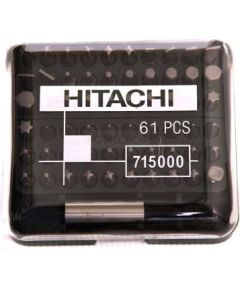 Skrūvgriežu uzgaļu komplekts Hikoki 715000; 1/4''; 61 gab. Piederumi urbjiem