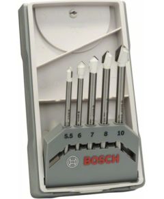 Urbju komplekts keramikas flīzēm Bosch; 5,5-10 mm; 5 gab. Piederumi urbjiem