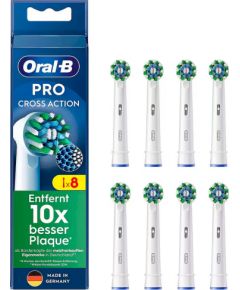 Oral-B CrossAction Zobu Birstu Uzgaļi Balts 8 gab. Elektriskās zobu birstes
