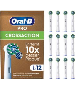 Oral-b ORAL‑B CrossAction Zobu Birstu Uzgaļi Balti 12 gab. Elektriskās zobu birstes