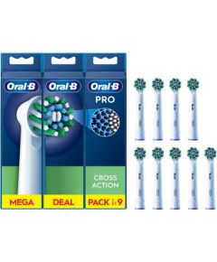 Oral-b ORAL‑B Pro CrossAction Zobu Birstu Uzgaļi Balts 9 gab. Elektriskās zobu birstes