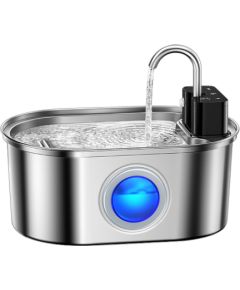 Wireless stainless steel fountain/water dispenser for dogs and cats, 3.2 l, Rojeco Viedās iekārtas un piederumi