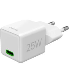 Hama   Mini Fast Charger USB-C PD 25W White Telefonu lādētāji 220v