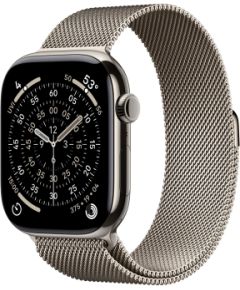 Apple Watch Series 11 GPS + Cellular 46mm Natural Titanium Case with Natural Milanese Loop - M/L Smart-Watch Pulksteņi