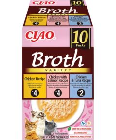 INABA CAT CIAO BROTH CHICKEN,SALMON,TUNA 10x40g Консервы кошек
