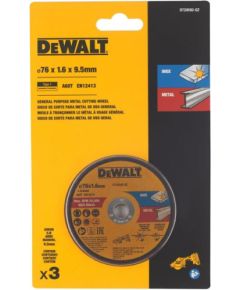 Abrazīvais griešanas disks DeWalt DT20592-QZ; 76 mm; 3 gab. Dažādi diski