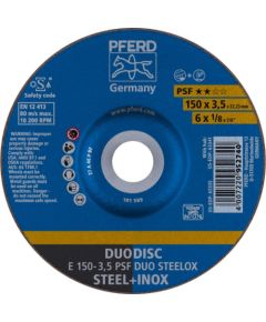 Abrazīvais griešanas disks Pferd PSF DUO Steelox; 150x3,5x22,23 mm Dažādi diski
