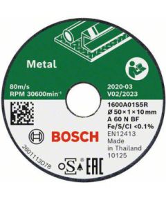 Griešanas disks Bosch 1600A01S5Y; 50x1,0x10 mm Различные диски